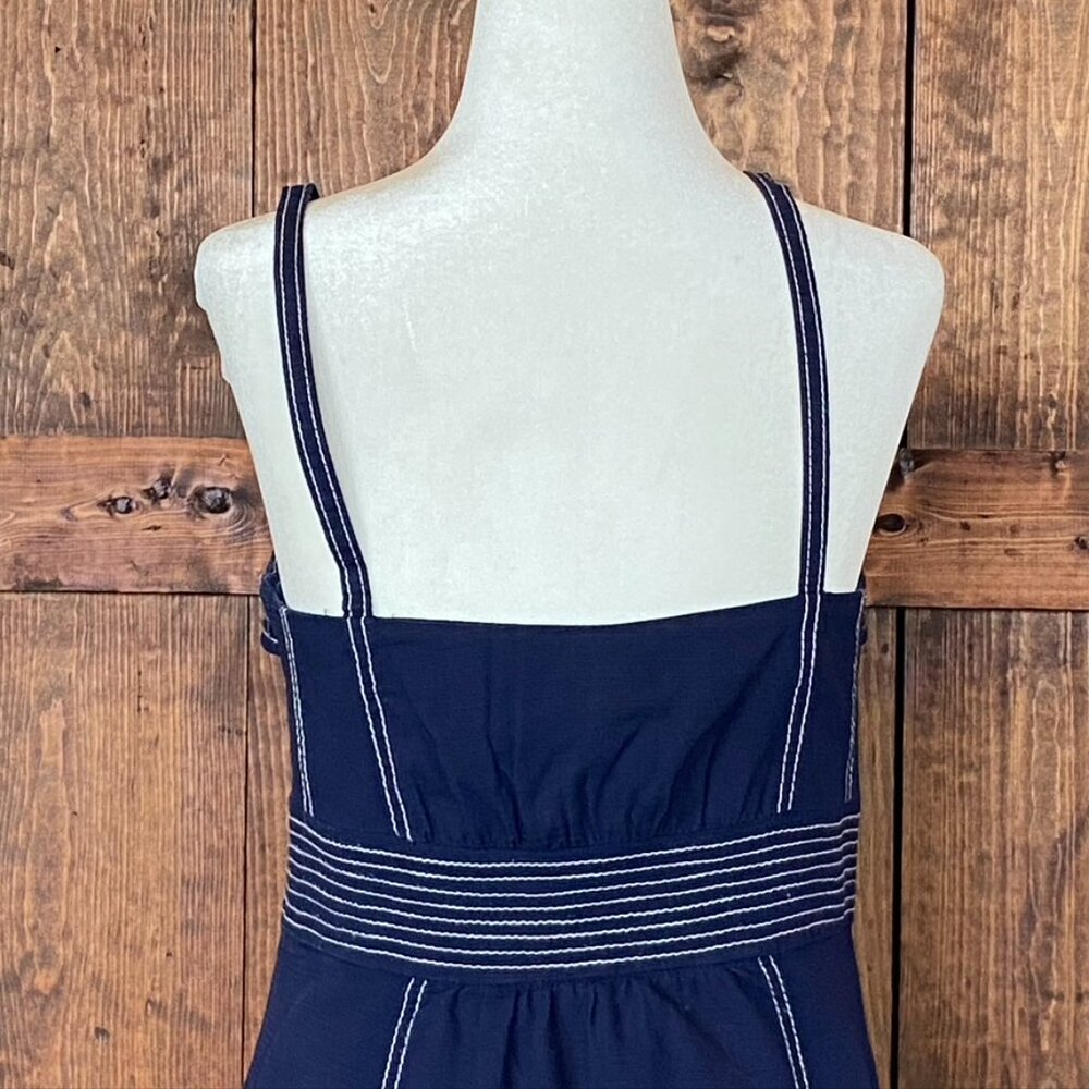 Maeve Navy Nautical Coastal Preppy Fit and Flare Sundress Sz 8 - Picture 3 of 13